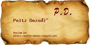 Peltz Dezső névjegykártya